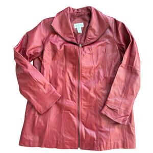 Vintage Via Accenti Red Leather Jacket 18W